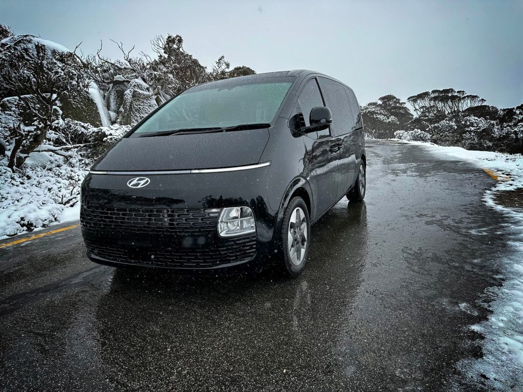 Snowlink vehicle on an alpine road